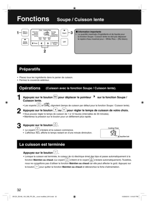 Page 3232
FonctionsSoupe / Cuisson lente
  