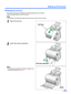 Page 11Setting up the Scanner
11
„Setting the exit tray
The exit tray prevents documents from dropping after they are scanned.
Follow the steps below to set the exit tray.
Note:
•Documents can be fed through the scanner even if the exit tray is closed.
1Open the exit tray.
2Open the exit tray extension.
Note: 
• The stand can be easily removed if so desired. For 
removing the stand, see page 37.
Exit tray
Exit tray extension
Stand 