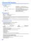 Page 2020
Document Specifications
„Acceptable documents
Document size:
Paper thickness: 40~209 g/m
2 (11~55 lb.)
The height of all the documents on the tray should be 
less than 5 mm (0.2 in.). This compares to 50 sheets (80 
g/m
2 or 20 lb.) of new paper.
With the exception of ISO Magnetic Stripe cards, the 
minimum guaranteed feeding length is 70 mm (2.76 in.).
Single paper feeding is recommended for papers 
exceeding the legal size length.
Recommended paper: Plain paper
„Acceptable cards
ISO Magnetic Stripe...
