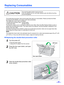 Page 3131
Replacing Consumables
The double-feed prevention roller and the paper feed roller are consumables. Please purchase the Roller 
Exchange Kit (KV-SS030), and replace each roller periodically.
The usable life of each roller is as follows.
•Double-feed prevention roller : 50,000 sheets
•Paper feed roller :  100,000 sheets
The scanner counter can be confirmed by using the User Utility. When the [After Replace Roller] counter is 
greater than the [Warning] counter, “The rollers need to be replaced” warning...