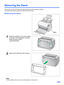 Page 3737
Removing the Stand
The scanner can be used without the stand depending on the operating conditions.
Follow the steps below to remove the stand from the scanner.
„Removing the stand
1Place the scanner on an even surface 
as shown in the illustration, and then 
loosen the two screws 
counterclockwise.
2Remove the stand from the scanner.
Note:
•When installing the stand, carry out these steps in reverse order.
Stand 