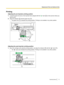 Page 75Printing
Adjusting the pre-imprinter printing position
1.Locate the green
 line ( ) on the imprinter that is aligned with the " " mark ( ) on the scanner where you
want to print.
2. Align the indicator ( ) with the green line ( ).
• The green line ( ) indicates the printing position. Printing is not available in any other position.
Adjusting the post-imprinter printing position
1.
Move the carriage to the desired printing position, and align the indicator ( ) with the " " mark ( ) .
• The...