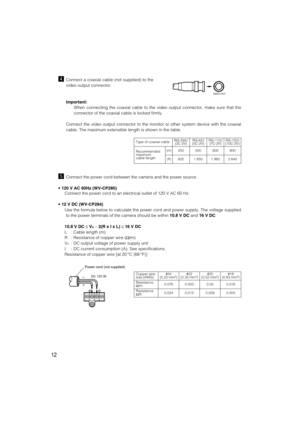 Page 1212
vConnect a coaxial cable (not supplied) to the
video output connector.
Important:
When connecting the coaxial cable to the video output connector, make sure that the
connector of the coaxial cable is locked firmly.
Connect the video output connector to the monitor or other system device with the coaxial
cable. The maximum extensible length is shown in the table.
VIDEO OUT
Type of coaxial cable
Recommended
maximum
cable lengthRG-59/U
(3C-2V)
250
825RG-6/U
(5C-2V)
500
1 650RG-11/U
(7C-2V)
600
1...