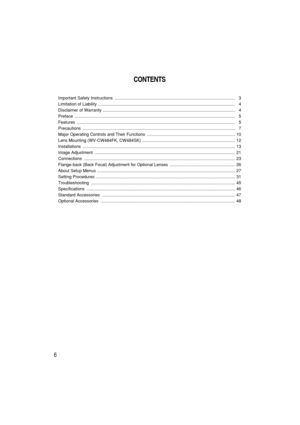 Page 66
CONTENTS
Important Safety Instructions  ..................................................................................................... 3
Limitation of Liability  ................................................................................................................... 4
Disclaimer of Warranty  ............................................................................................................... 4
Preface...