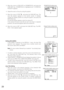 Page 2829
3. Move the cursor to PUSH SET for ZOOM/FOCUS, and press the
CAM (SET) key. ZOOM/FOCUS is highlighted and “U ZOOM D/L
FOCUS R” appears.
4. Adjust the zoom or focus by using the joystick.
5. Move the cursor to POSI O, and press the CAM (SET) key. The
area title position appears on the monitor screen. If needed,
change the display position by using the joystick, and press the
MON (ESC) key.
An area title always appears under the camera ID.
If the camera ID and an area title are set to be shown in...