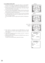 Page 3738
(2) ALC Mode with BLC OFF
1. Move the cursor to BLC and select OFF. (When you select MANU-
AL, BLC is not available.) The MASK SET appears on the menu.
2. Move the cursor to MASK SET and press the CAM (SET) key. The
48 mask areas appear on the monitor screen. The cursor is blink-
ing in the top left corner of the screen.
3. To mask an area where backlight is bright, move the cursor to the
area and press the CAM (SET) key. The mask turns white. Repeat
this procedure to mask the desired area.
4. To...