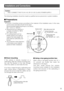 Page 11Direct mounting
If the camera is directly mounted on a
wall/ceiling, align the camera mounting posi-
tion with the position of the hole through
which the cables run and make the hole.
If no hole is made through a wall/ceiling and
open wiring along a wall/ceiling is used,
process the cover so that the cables can be
run through the side of the cover.
11
Installations and Connections
The following installation should be made by qualified service personnel\
 or system installers.
Preparations
Important:
•...
