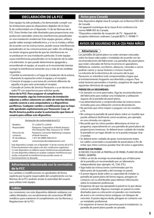 Page 55
DECLARACIÓN DE LA FCC
Este equipo ha sido probado y ha demostrado cumplir con las limitaciones para los dispositivos digitales de la Clase B, de conformidad con el Apartado 15 de las Normas de la FCC. Estos límites han sido diseñados para proporcionar una protección razonable contra las interferencias perjudiciales en una instalación residencial. Este equipo genera, utiliza y puede radiar energía radioeléctrica, y si no se instala y utiliza de acuerdo con las instrucciones, puede causar interferencias...