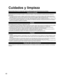 Page 4040
  Cuidados y limpieza
Desenchufe primero la clavija del cable de alimentación de CA del toma de corriente.
Panel de la pantalla
El frente del panel de la pantalla ha recibido un tratamiento especial. Limpie suavemente la superficie del panel utilizando un
paño suave.
  Si la superficie está muy sucia, empape un paño blando y sin pelusa en una solución de agua y jabón líquido suave de los 
empleados para lavar vajillas (1 parte de jabón por cada 100 partes de agua) y luego escúrralo para quitar el...