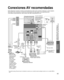 Page 9743
Funciones 
avanzadas
 Conexiones AV recomendadas
 Utilización del temporizador
Conexiones AV recomendadas
Estos diagramas muestran nuestras recomendaciones sobre cómo conectar\
 el televisor a varios equipos.
Para hacer otras conexiones, consulte las instrucciones de cada equipo y\
 las especificaciones. 
Para obtener ayuda adicional, visite nuestro sitio Web: www.panasonic.com
 *  Consulte las pág. 28 para hacer la instalación cuando use un cable\
 de audio analógico externo con un cable HDMI a...
