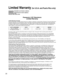 Page 2020
PANASONIC CONSUMER ELECTRONICS COMPANY,
DIVISION OF:
PANASONIC CORPORATION OF NORTH AMERICA
One Panasonic Way
Secaucus, New Jersey 07094
Panasonic LCD TelevisionsLimited Warranty
Limited Warranty Coverage
If your product does not work properly because of a defect in materials \
or workmanship, Panasonic Consumer Electronics 
Company (referred to as “the warrantor”) will, for the length of\
 the period indicated on the chart below, which starts with 
the date of original purchase (“warranty period”),...