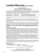 Page 2222
Limited Warranty (for Canada)
Panasonic Canada Inc.
5770 Ambler Drive, Mississauga, Ontario L4W 2T3
PANASONIC PRODUCT – LIMITED WARRANTY
Panasonic Canada Inc. warrants this product to be free from defects in material and workmanship under normal use and 
for a period as stated below from the date of original purchase agrees to, at its option either (a) repair your product with 
new or refurbished parts, (b) replace it with a new or a refurbished equivalent value product, or (c) refund your purchase...