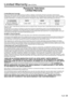 Page 2625English
   
Limited Warranty (for U.S.A.)
 
Panasonic Television
Limited Warranty
Limited Warranty CoverageIf your product does not work properly because of a defect in materials or workmanship, Panasonic Corporation of North America 
(referred to as “the warrantor”) will, for the length of the period indicated on the chart below, which starts with the date of original purchase 
(“Limited Warranty period”), at its option either (a) repair your product with new or refurbished parts, (b) replace it with...