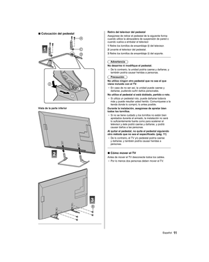 Page 41   
Retiro del televisor del pedestal
  