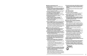 Page 323
Precauciones para su seguridad
ADVERTENCIA:Para reducir el riesgo de que se produzca un incendio o de sufrir una de\
scarga eléctrica, no exponga 
este aparato a la lluvia ni a la humedad. No ponga encima del aparato (\
incluyendo estanterías que 
se encuentren encima del mismo, etc.) recipientes con agua (floreros, \
tazas, cosméticos, etc.).
Instrucciones de seguridad importantes
  
ADVERTENCIA
RIESGO DE DESCARGA ELÉCTRICA NO ABRIR
  
ADVERTENCIA:  Para reducir el riesgo de sufrir una descarga...