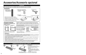 Page 667
AccesoriosTornillo de montajeA
 (para 58”)XYN5+F25FN
M5 × 25 (plateado) (4)
 (para 65”)THEL074
M5 × 30 (plateado) (6)
B
 (para 58”)THEL073N
M5 × 30 (negro) (4)
 (para 65”)XYN6+F25FJK
M6 × 25 (negro) (4)
Soporte (2)
(para 58”)
LR
 L o R están impresas en la 
parte inferior de los soportes.
(para 65”)
Delante
Detrás
 Base (1)
(para 58”)
(para 65”)
Llave Allen 
(herramienta incluida 
solamente para 65”)
C
Accesorio opcional
Abrazadera de suspensión de 
pared (Angulado)
Póngase en contacto con su...