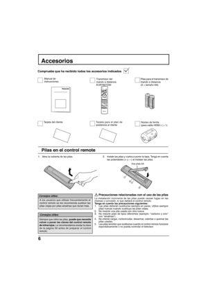 Page 766
CH
VOL
CHVOLOK
POWER
TV/VIDEO
1234567809
TV
MENU
PROG
EXIT
VCRDVDRCVRLIGHTA 
-ANTENNA - B
SAP
AUX
ASPECTMUTERECALL
R-TUNE
STOPPAUSERECFF
SPLIT
PLAY
DTVDBS/CBLSLEEP
TV
OPEN/CLOSESPLIT CH
DVD/VCR CH
TV/VCR
SWAP
REW
     Precauciones relacionadas con el uso de las pilas
La instalación incorrecta de las pilas puede causar fugas en las
mismas y corrosión, lo que dañará el control remoto.
T enga en cuenta las precauciones siguientes:
1. Las pilas deberán sustituirse siempre en pares. Utilice siempre
pilas...