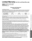 Page 4949
Support Information
 Limited Warranty (for U.S.A. and Puerto Rico only)
  Index
PANASONIC CONSUMER ELECTRONICS COMPANY,
DIVISION OF:
PANASONIC CORPORATION OF NORTH AMERICA
One Panasonic Way
Secaucus, New Jersey 07094
Panasonic LCD TelevisionsLimited Warranty
Limited Warranty Coverage
If your product does not work properly because of a defect in materials or workmanship, Panasonic Consumer Electronics 
Company (referred to as “the warrantor”) will, for the length of the period indicated on the chart...