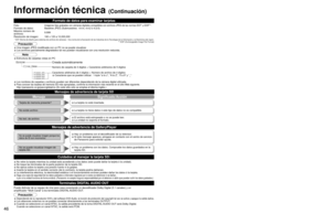 Page 464647
Preguntas 
frecuentes, etc.
 Información técnica
DCIM
P1000001.JPG
P1000002.JPG
P1000003.JPG
P1000004.JPG
100_PANA
EZ SyncTM “HDAVI ControlTM” 
Las conexiones HDMI para algunos equipos Panasonic le permiten hacer interfaz automáticamente. (pág. 28)
• Esta función puede no funcionar normalmente dependiendo de la condición del equipo. 
• Con esta función activada, aunque el televisor esté en el modo de espera, el equipo podrá ser controlado por otros 
mandos a distancia.
• Cuando empieza la...