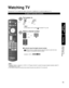 Page 1515
Quick Start 
Guide
Viewing
 Watching TV First Time  Setup
Watching TV
Connect the TV to a cable box/cable, set-top-box, satellite box or antenna cable (p. 8-11)
To watch TV and other functions
Note
 Reselect “Cable” or “Antenna” in “ANT in” of “Program channel” to switch the signal reception between cable TV 
and antenna. (p. 14, 35)
 The channel number and volume level remain the same even after the TV is turned off. 
SUBMENU
Turn power on
(TV)
or
Note
 If the mode is not TV, press  and select TV....