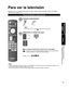 Page 7515
Guía de inicio 
rápido
 Para ver la televisión Configuración por primera vez
Visión
Para ver la televisión
Conecte el TV a un receptor de televisión por cable, receptor digital multimedia, receptor de satélite o 
cable de antena (págs. 8-11)
Para ver la televisión y otras funciones
Nota
 Vuelva a seleccionar “Cable” ó “Antena” en “Entrada ANT” de “Programa canal” para cambiar la recepción de la 
señal entre televisión por cable y antena. (pág. 14, 35)
 El número del canal y el nivel del volúmen se...