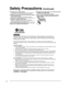 Page 44
     
CEA CHILD SAFETY NOTICES:  Flat panel displays are not always supported on the proper stands or
installed according to the manufacturer’s recommendations.  Flat panel displays that are inappropriately
situated on dressers, bookcases, shelves, desks, speakers, chests or carts may fall over and may cause
personal injury or even death.
The consumer electronics industry (of which Panasonic is a member) is committed to making home
entertainment enjoyable and safe. To prevent personal injury or death,...