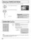 Page 2626
Selecting STEREO/SAP/MONO
Press to select STEREO/SAP/MONO.
ENTER
Press to select STEREO/SAP/MONO.
ENTER
Press to end.
TV      
MENU
Press the TV MENU button to display the MENU screen and select AUDIO ADJUST screen.
Notes:
• The surround settings are memorized separately for each SOUND mode (AUTO, STANDARD, DYNAMIC, MUSIC).
• Even from the MENU screen the surround setting is possible.
• See page 40 for DVD and CD operation.
Helpful Hints:
• STEREO - Two channel Audio reception.
• SAP - Second Audio...