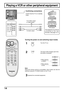 Page 1414
Playing a VCR or other peripheral equipment
ANTDC IN   15V
L
R AUDIO
1
INPUT VIDEO S-VIDEOL
R AUDIO
2 VIDEO S-VIDEOL
R AUDIOCOMPORNENT VIDEO INPUTVIDEOPBYPR
L
R AUDIO
1
INPUT VIDEO S-VIDEOL
R AUDIO
2 VIDEO S-VIDEO
2
3The input mode changes each time
this button is pressed.
Operate the connected equipment.
Confirming connections
Confirm that the TV is in standby
mode.
VCR
Laser Disc Player
DVD player
Turning the power on and switching input modes
This equipment can also be
connected to the rear...