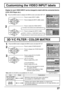 Page 2727
MENU
ADJUSTSET  UP
LANGUAGE
PROGRAM  CH
LOCK
CLOSED  CAPTION
INPUT  LABEL
OTHER  ADJUST
Press to select OTHER ADJUST.
Press to display the OTHER ADJUST
screen. Press the MENU button to display the MENU screen and select SET UP.
1
2
Customizing the VIDEO INPUT labels
Press to select 3D Y/C FILTER
/ COLOR MATRIX.3
[ 3D Y/C FILTER ]
Press to select ON or OFF.
[ COLOR MATRIX ]
Press to select SD or HD.
SD : When the input signal is a normal
TV system (NTSC).
HD : When the input signal is a High-...