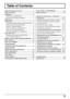 Page 55
Table of Contents
Important Safety Instructions .............................. 2
Table of Contents .................................................. 5
Installation ............................................................. 6
SUPPLIED ACCESSORIES ................................ 6
Remote control battery installation ...................... 7
Maintenance .......................................................... 7
Connections .......................................................... 8
Connecting the...