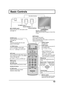 Page 1313
POWER
TV/VIDEO VOLUME CHANNEL
STEREO SAP MONO
Basic Controls
POWER button
Press to turn the TV on or off.
(see page 12)
Note:
This does not work when the main
power is off (No light).
Numbered buttons TV/VIDEO button
Press to change the input mode.
R-TUNE button
Switches to previously viewed
channel or video mode.MUTE button
Press to mute the sound.
Press again to cancel mute.
Mute is canceled when the power is turned off or
volume level is changed.
ASPECT button
(see page 26)
MENU button
(see page...