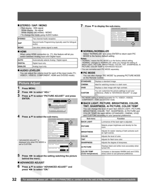 Page 3232For assistance, please call : 1-800-211-PANA(7262) or, contact us via the web at:http://www.panasonic.com/contactinfo
