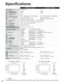 Page 4444
TC-26LX60 / TC-26LE60 TC-32LX60 / TC-32LE60
Power SourceAC 120 V, 60 Hz
Power ConsumptionAverage use
Maximum Current
Standby condition11 3  W
2.2 A
0.6 W126 W
2.4 A
0.6 W
Aspect Ratio16:9
Visible screen size
(W × H × Diagonal)
(No. of pixels)26.0 ” DIAGONAL (66.1 cm DIAGONAL) 31.5 ” DIAGONAL (80.0 cm DIAGONAL)
22.7 ” × 12.8 ” × 26.0 ”
(576 mm × 324 mm × 661 mm)27.5 ” × 15.4 ” × 31.5 ”
(698 mm × 392 mm × 800 mm)
1,049,088 (1,366 (W) × 768(H)) [4,098 × 768 dots]
SoundSpeaker2.36 ” × 4.7 ” (60 mm × 120...