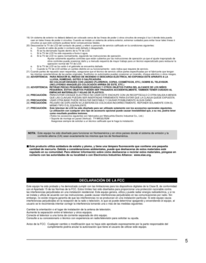 Page 615
■ Este producto utiliza soldadura de estaño y plomo, y tiene una lámpara fluorescente que contiene una pequeña 
cantidad de mercurio. Debido a consideraciones ambientales, puede que deshacerse de estos materiales esté 
regulado en su comunidad. Para obtener información sobre cómo deshacerse o reciclar estos materiales, póngase en 
contacto con las autoridades de su localidad o con Electronics Industries Alliance:  www.eiae.org.
NOTA:   
Este equipo ha sido diseñado para funcionar en Norteamérica y en...