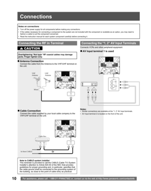 Page 1010For assistance, please call : 1-800-211-PANA(7262) or, contact us via the web at:http://www.panasonic.com/contactinfo
