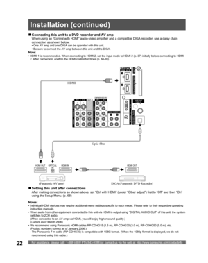 Page 22For assistance, please call : 1-888-VIEW PTV(843-9788) or, contact us via the web at: http://www.panasonic.com/contactinfo22
