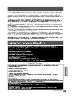 Page 6969
Information
or failures which result from accidents, misuse, abuse, neglect, mishandling, misapplication, alteration, faulty installation, 
set-up ad just ments, misadjustment of consumer controls, improper maintenance, power line surge, lightning damage, 
modiﬁ cation, or commercial use (such as in a hotel, ofﬁ ce, restaurant, or other business), rental use of the product, 
service by anyone other than a Factory Servicenter or other Authorized Servicer, or damage that is attributable to acts of...