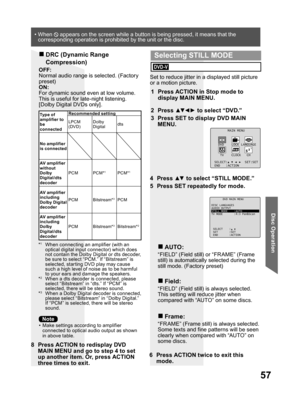 Page 5757
Disc Operation
• When   appears on the screen while a button is being pressed, it means that the 
corresponding operation is prohibited by the unit or the disc.
8  Press ACTION to redisplay DVD 
MAIN MENU and go to step 4 to set 
up another item. Or, press ACTION 
three times to exit.
