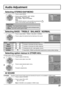 Page 2727
MODE
BASS
TREBLE
BALANCE
NORMAL
OTHER  ADJ.STEREO  SAP  MONO
SETAUDIO
PRESS  ACTION  FOR  MAIN  MENU
Audio Adjustment
ACTIONCH
CH VOL VOL
Press to select MODE.
Note:
AUDIO MODE selection is also possible by pressing the 
SAP
button on the remote control (see page 17).
Selecting STEREO/SAP/MONO
Red display - Signal available
White display - Signal not available Press to select STEREO / SAP / MONO.
• STEREO - Two channel Audio reception.
• SAP - Second Audio Programming (typically used for bilingual...