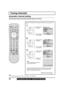 Page 2424For assistance, please call : 1-888-VIEW PTV(843-9788)
Tuning channels
Automatically searches and adds receivable channels to memory.
Press the ACTION button to display the MENU screen and select SET
UP.
Press to select
CHANNEL.
Press to display
the CHANNEL.
Press to select
TV or CABLE.Press to select
ANTENNA.
Press to select
AUTO SET.
Press to run
AUTO SET.
Note:
TV or Cable Tuning mode must be set according to your connections.
1
2
3
PAGE SELECT
ENDRECALL
T S U J D APU T E S
E R U T C I P
O I D U A
E...