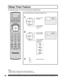 Page 6666For assistance, please call : 1-888-VIEW PTV(843-9788) or, contact us via the web at: http://www.panasonic.com/contactinfo
1
2
Press the MENU button to display the MENU screen.
Press to select 
OTHER.
Press to display 
the OTHER 
screen.
Press re peat ed ly 
to select  the 
desired time. Press to select 
SLEEP TIMER.
Press to exit menu.
3
The projection display can be set to shut itself off at a preselected time.
OFF
30min.
60min.
90min.
Notes:
•   Pressing RECALL with sleep timer set displays...