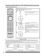 Page 7474For assistance, please call : 1-888-VIEW PTV(843-9788) or, contact us via the web at: http://www.panasonic.com/contactinfo
Remote Control Quick Reference Guide (Operating peripheral equipment)
Setting to the remote using the step and set method
(When code is not known):
3
4 1
2
Conﬁ 
rm that the external component is plugged 
in and on. Turn the component off.
Press appropriate component button on the 
Remote Control.
Press VOL ► to move forward to the next code. 
Press VOL ◄ to move backward.
Press...