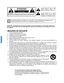 Page 50FRANÇAIS
Le point d’exclamation dans un triangle
équilatéral indique que le manuel
d’utilisation inclus avec l’appareil contient
d’importantes recommandations quant au
fonctionnement et à l’entretien de ce dernier. Le symbole de l’éclair dans un triangle
équilatéral indique la présence d’une
tension suffisamment élevée pour
engendrer un risque de chocs électriques.
RISQUE DE CHOCS ÉLECTRIQUES
NE PAS OUVRIR
ATTENTION
ATTENTION:   Afin de prévenir tout risque d’incendie ou de chocs électriques, ne  pas...