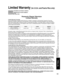 Page 5353
FAQs, etc.
 Limited Warranty (for U.S.A. and Puerto Rico only)
 Specifications
Limited Warranty (for U.S.A. and Puerto Rico only)
Limited Warranty Coverage
If your product does not work properly because of a defect in materials \
or workmanship, Panasonic Consumer 
Electronics Company (referred to as “the warrantor”) will, for t\
he length of the period indicated on the chart below, 
which starts with the date of original purchase (“Limited Warranty period”), at its option either (a) repair your...