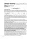 Page 6666
Limited Warranty Coverage
If your product does not work properly because of a defect in materials \
or workmanship, Panasonic Consumer 
Electronics Company (referred to as “the warrantor”) will, for t\
he length of the period indicated on the chart below, 
which starts with the date of original purchase (“Limited Warranty period”), at its option either (a) repair your product 
with new or refurbished parts, or (b) replace it with a new or a refur\
bished product. The decision to repair or replace...