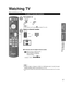 Page 1717
Quick Start Guide
Viewing
 Watching TV First Time Setup
Watching TV
Basic connection (p. 11-12)
To watch TV and other functions
Turn power on
or
(Remote)(TV)
Note
  If the mode is not TV, press  and select TV. (p. 24)
Select a channel number
up
down
or
(Remote)
(TV)
 To directly enter the digital channel number
When tuning to a digital channel, 
press the button to enter the 
minor number in a compound 
channel number.
example:  CH15-1: 
   
Note
  Reselect “Cable” or “Antenna” in “ANT in” of...