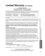 Page 6161
Support Information
 Limited Warranty (for Canada)
 Customer Services Directory (for U.S.A. and Puerto Rico)
 Limited Warranty (for Canada)
Panasonic Canada Inc.
5770 Ambler Drive, Mississauga, Ontario L4W 2T3
PANASONIC PRODUCT – LIMITED WARRANTY
Panasonic Canada Inc. warrants this product to be free from defects in m\
aterial and workmanship under normal use and 
for a period as stated below from the date of original purchase agrees t\
o, at its option either (a) repair your product with 
new or...