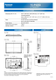 Page 64TC-P42X3
42 Plasma HDTV
  Dimensions (W x H x D)    40.3 (1,023 mm) x 26.8 (679 mm) x 12.1 (307 mm)
      (Including pedestal)
       40.3 (1,023 mm) x 25.1 (637 mm) x 3.4 (3.7) (85mm (93 mm))\
(TV Set only)
  Mass        51.9 lb. (23.5 kg) (Including pedestal)
            49.7 lb. (22.5 kg) (TV Set only) 
  Power Source      AC 120 V, 60 Hz 
  Rated Power Consumption    199 W
   Standby condition      0.2 W
SPECIFICATIONS
DIMENSIONS JACKS
Note:
To make sure that the Plasma Television fits the cabinet...