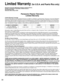 Page 3838
 Limited Warranty (for U.S.A. and Puerto Rico only)
Panasonic Consumer Marketing Company of North America, 
Division of Panasonic Corporation of North America
One Panasonic Way
Secaucus, New Jersey 07094
Panasonic Plasma TelevisionLimited Warranty
Limited Warranty Coverage
If your product does not work properly because of a defect in materials \
or workmanship, Panasonic Consumer Marketing 
Company of North America (referred to as “the warrantor”) will, for the length of\
 the period indicated on the...