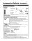 Page 88
 
Optional Accessories
Please contact your nearest Panasonic dealer to purchase the recommended\
 optional accessories. For additional 
details, please refer to the optional accessories installation manual.
Wireless LAN Adaptor for VIERA and exclusive stand 
●TY-WL20U •  To use the Wireless LAN Adaptor for VIERA, an access point needs to be obtained. 
•  It is recommended to use the Wireless Adaptor for VIERA with its exclusive stand. 
•  To avoid malfunctions caused by radio wave interference, keep...